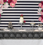Black and White Floral Birthday