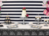 Black and White Floral Birthday